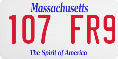 MA license plate 107FR9