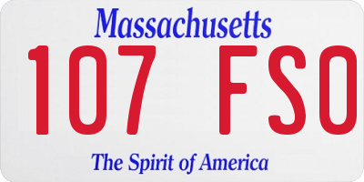 MA license plate 107FS0