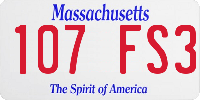 MA license plate 107FS3