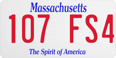 MA license plate 107FS4