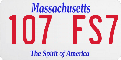 MA license plate 107FS7