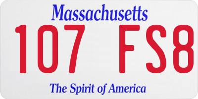MA license plate 107FS8