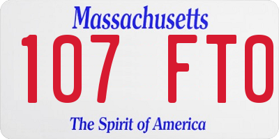MA license plate 107FT0