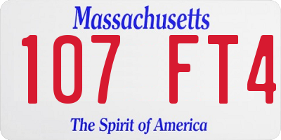 MA license plate 107FT4