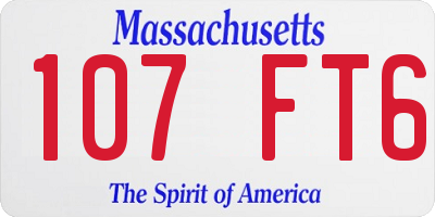 MA license plate 107FT6