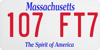 MA license plate 107FT7