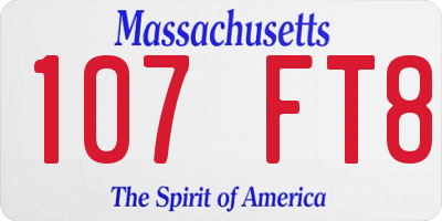 MA license plate 107FT8