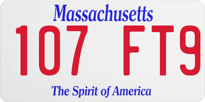 MA license plate 107FT9
