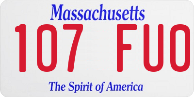 MA license plate 107FU0