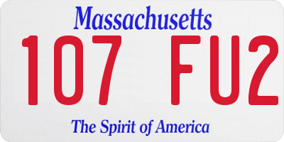 MA license plate 107FU2