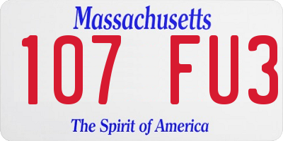 MA license plate 107FU3