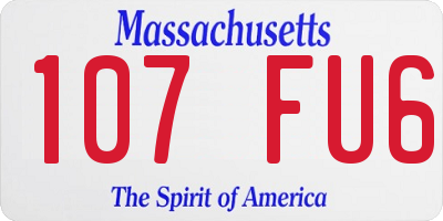 MA license plate 107FU6