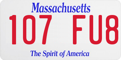 MA license plate 107FU8