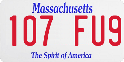 MA license plate 107FU9