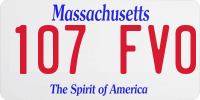 MA license plate 107FV0