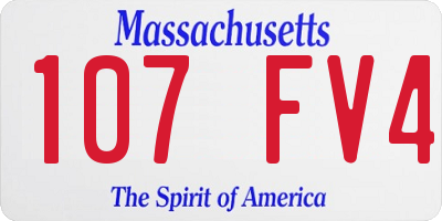 MA license plate 107FV4