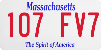 MA license plate 107FV7