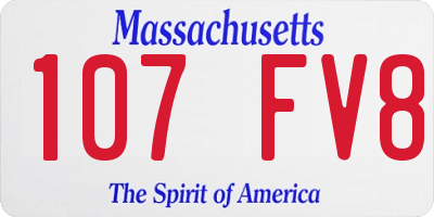 MA license plate 107FV8