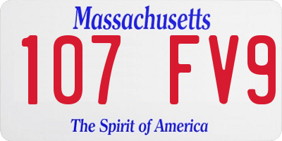 MA license plate 107FV9