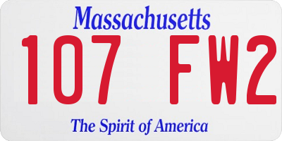 MA license plate 107FW2
