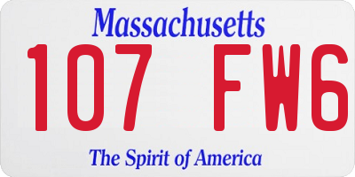 MA license plate 107FW6