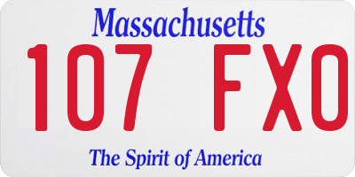 MA license plate 107FX0