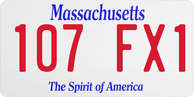 MA license plate 107FX1