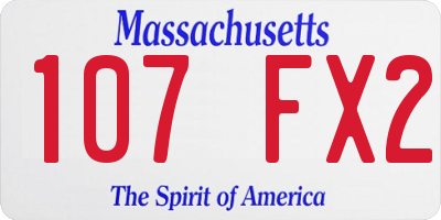 MA license plate 107FX2