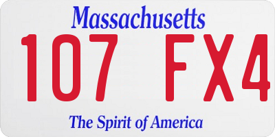 MA license plate 107FX4