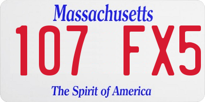 MA license plate 107FX5