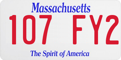 MA license plate 107FY2