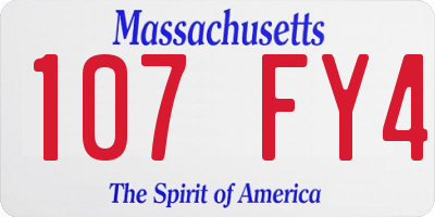 MA license plate 107FY4
