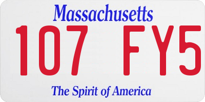 MA license plate 107FY5