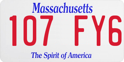 MA license plate 107FY6