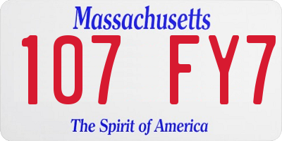 MA license plate 107FY7