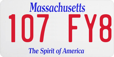 MA license plate 107FY8