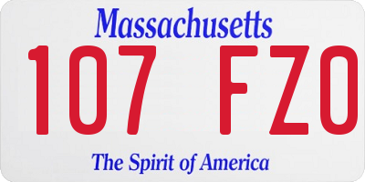 MA license plate 107FZ0