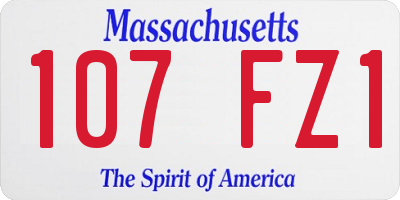 MA license plate 107FZ1