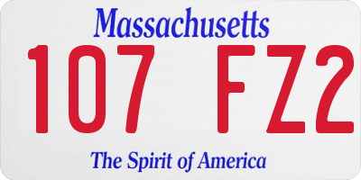 MA license plate 107FZ2