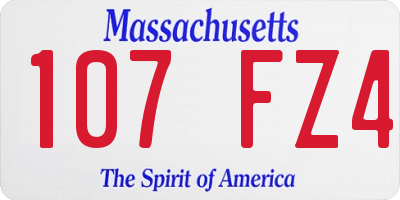 MA license plate 107FZ4
