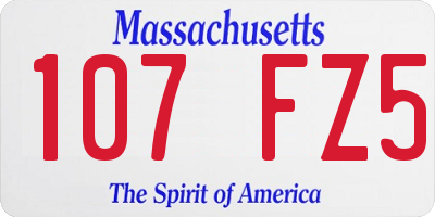 MA license plate 107FZ5