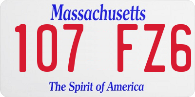 MA license plate 107FZ6