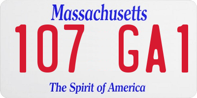 MA license plate 107GA1