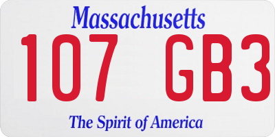 MA license plate 107GB3
