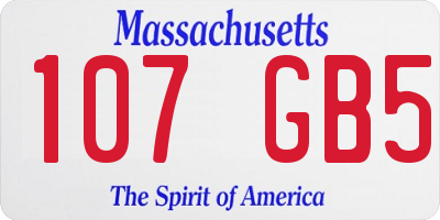 MA license plate 107GB5