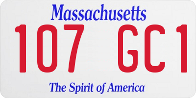 MA license plate 107GC1