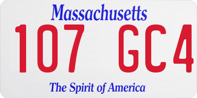 MA license plate 107GC4