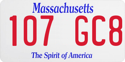 MA license plate 107GC8