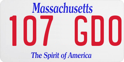 MA license plate 107GD0