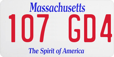 MA license plate 107GD4